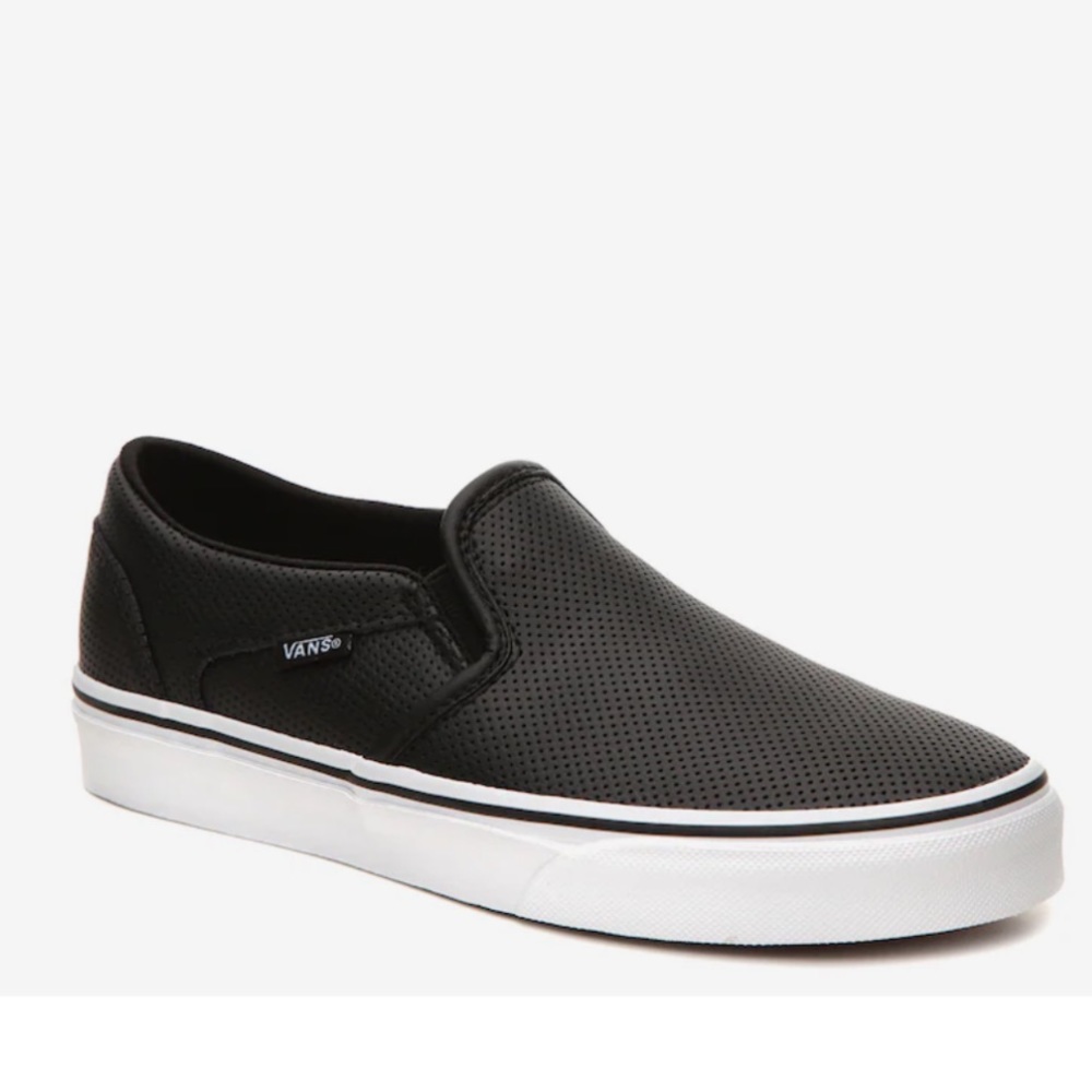 Gently worn black vans slip on